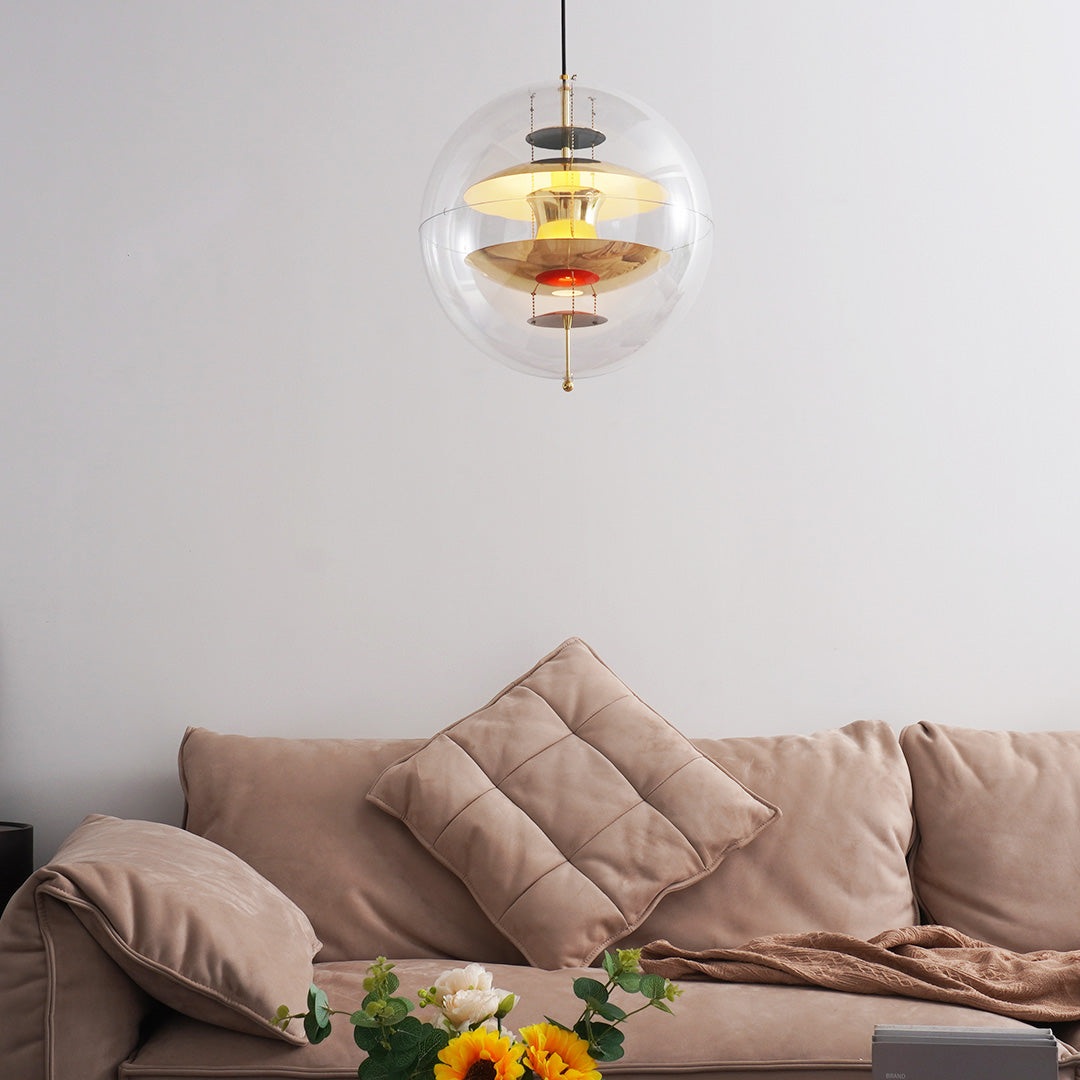 Lampa Wisząca Retro z Przezroczystym Szklanym Kloszem - 3