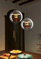 Lampa Wisząca Retro z Przezroczystym Szklanym Kloszem - 32
