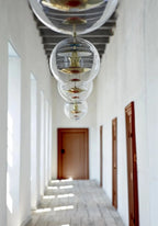 Lampa Wisząca Retro z Przezroczystym Szklanym Kloszem - 33