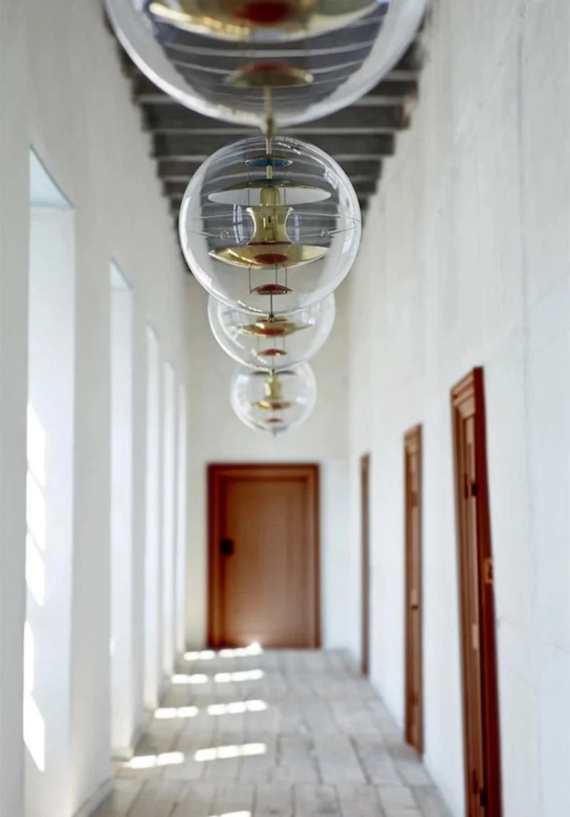 Lampa Wisząca Retro z Przezroczystym Szklanym Kloszem - 33