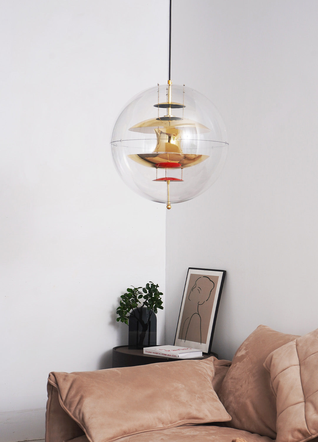 Lampa Wisząca Retro z Przezroczystym Szklanym Kloszem