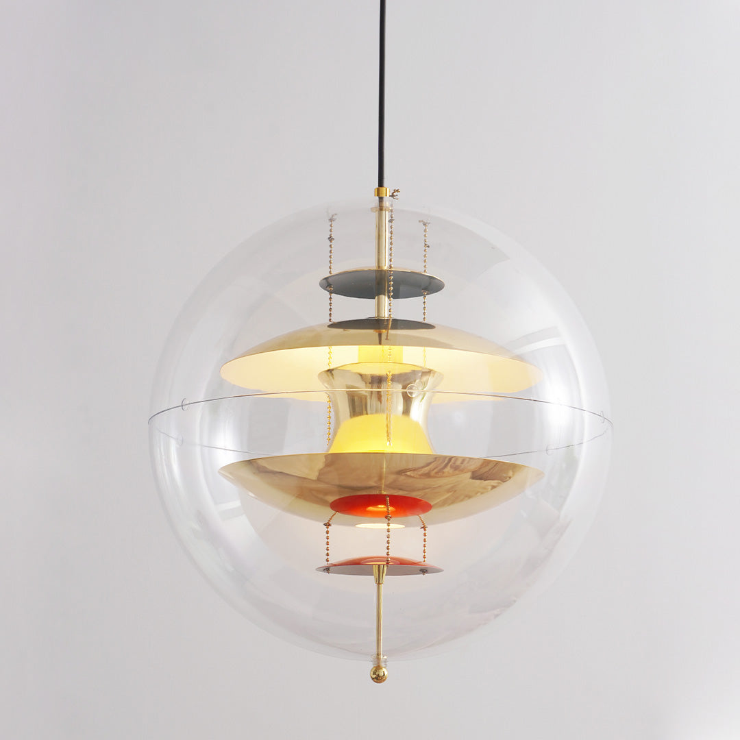 Lampa Wisząca Retro z Przezroczystym Szklanym Kloszem