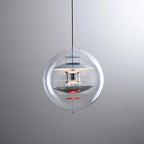 Lampa Wisząca Retro z Przezroczystym Szklanym Kloszem - Chrom