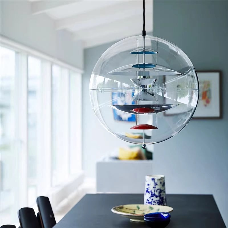 Lampa Wisząca Retro z Przezroczystym Szklanym Kloszem - 6