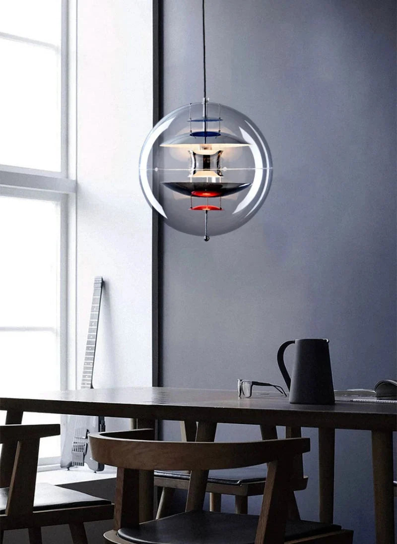Lampa Wisząca Retro z Przezroczystym Szklanym Kloszem - 7