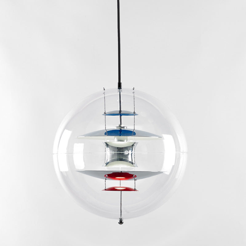 Lampa Wisząca Retro z Przezroczystym Szklanym Kloszem - 8