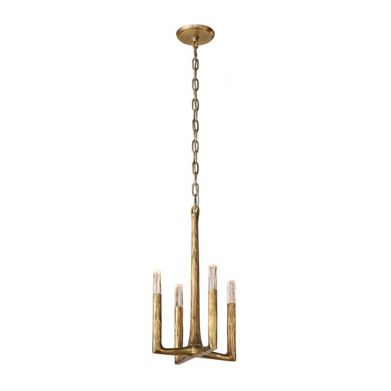 Lampa Wisząca Rustykalna z 4 Punktami Świetlnymi i Metalową Ramą