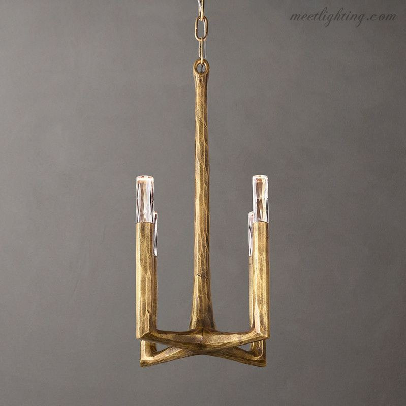 Lampa Wisząca Rustykalna z 4 Punktami Świetlnymi i Metalową Ramą - 3