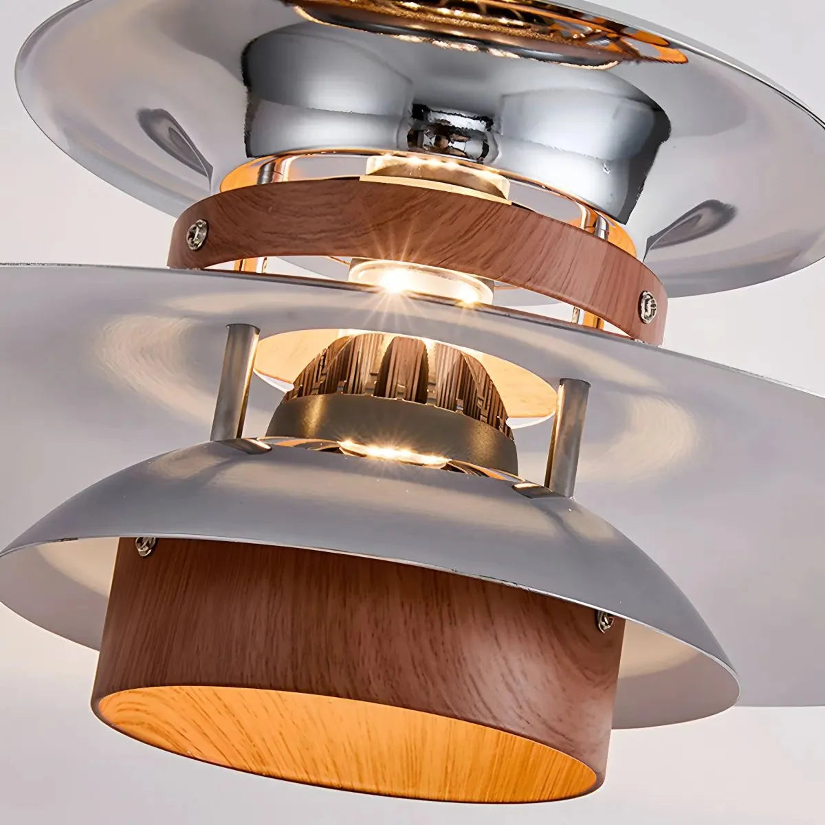 Lampa Wisząca Skandynawska z Kloszem i Drewnianymi Akcentami - 23