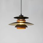 Lampa Wisząca Skandynawska z Kloszem i Drewnianymi Akcentami - Czarny/Drewno