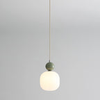 Lampa Wisząca Skandynawska ze Szklanym Kloszem i Kulistym Elementem - Zielony