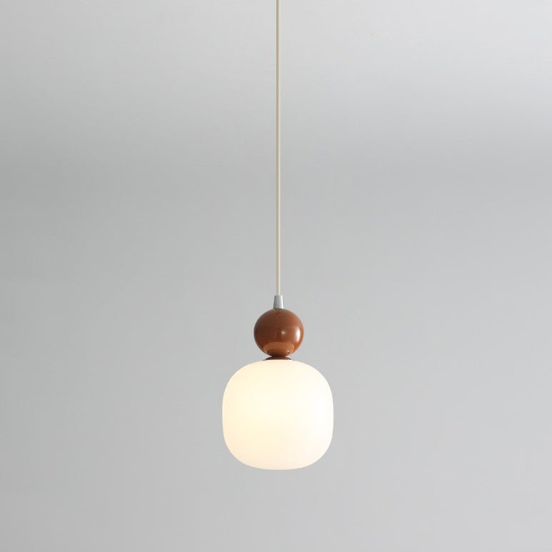Lampa Wisząca Skandynawska ze Szklanym Kloszem i Kulistym Elementem - 13