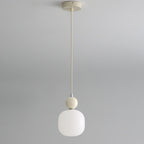 Lampa Wisząca Skandynawska ze Szklanym Kloszem i Kulistym Elementem - 14