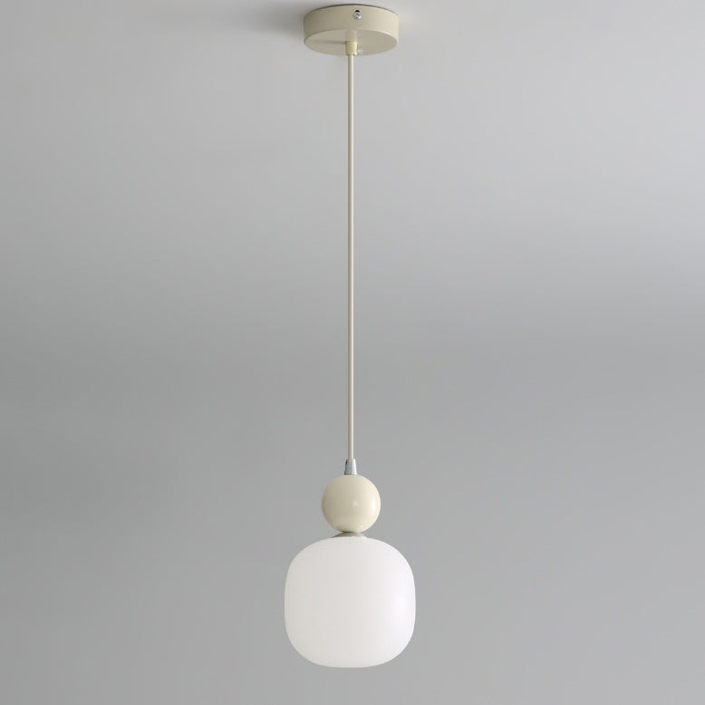 Lampa Wisząca Skandynawska ze Szklanym Kloszem i Kulistym Elementem - 14