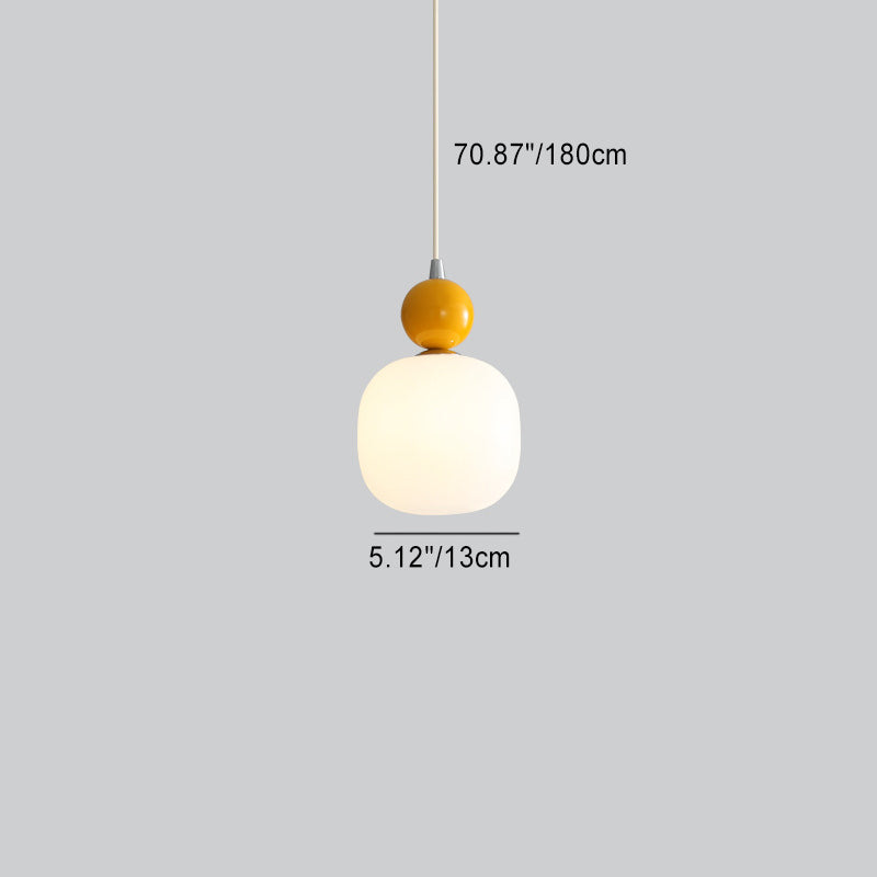 Lampa Wisząca Skandynawska ze Szklanym Kloszem i Kulistym Elementem - 5