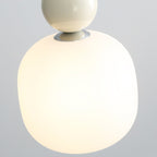 Lampa Wisząca Skandynawska ze Szklanym Kloszem i Kulistym Elementem - 7