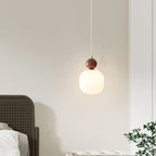 Lampa Wisząca Skandynawska ze Szklanym Kloszem i Kulistym Elementem - 8