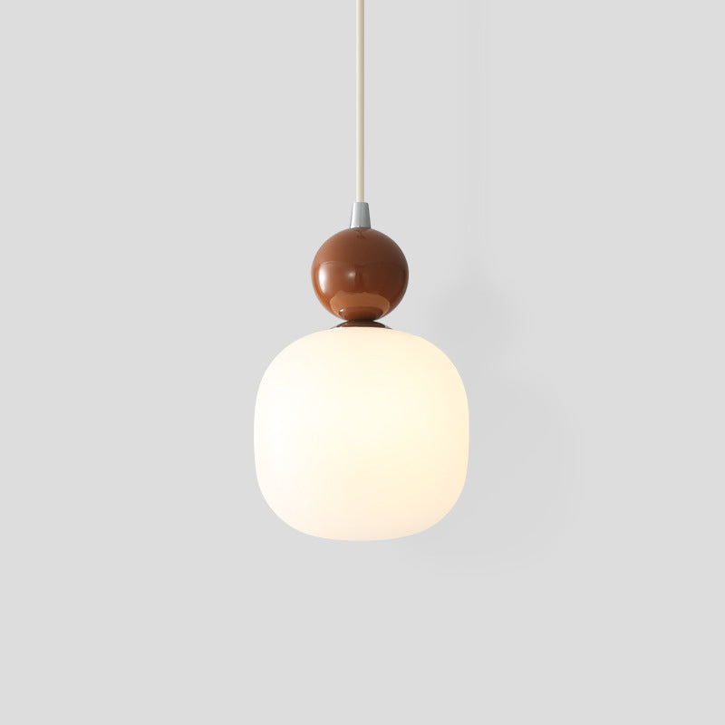 Lampa Wisząca Skandynawska ze Szklanym Kloszem i Kulistym Elementem - 9