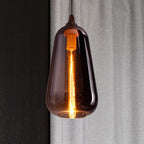 Lampa Wisząca Skandynawska ze Szklanym Kloszem i Drewnianym Detalem - 11