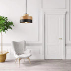 Lampa Wisząca Skandynawska z Drewnianym Kloszem i Metalową Obręczą - 16