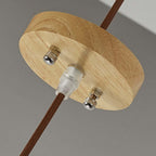 Lampa Wisząca Skandynawska z Drewnianymi Listwami i Tekstylnym Kloszem - 5