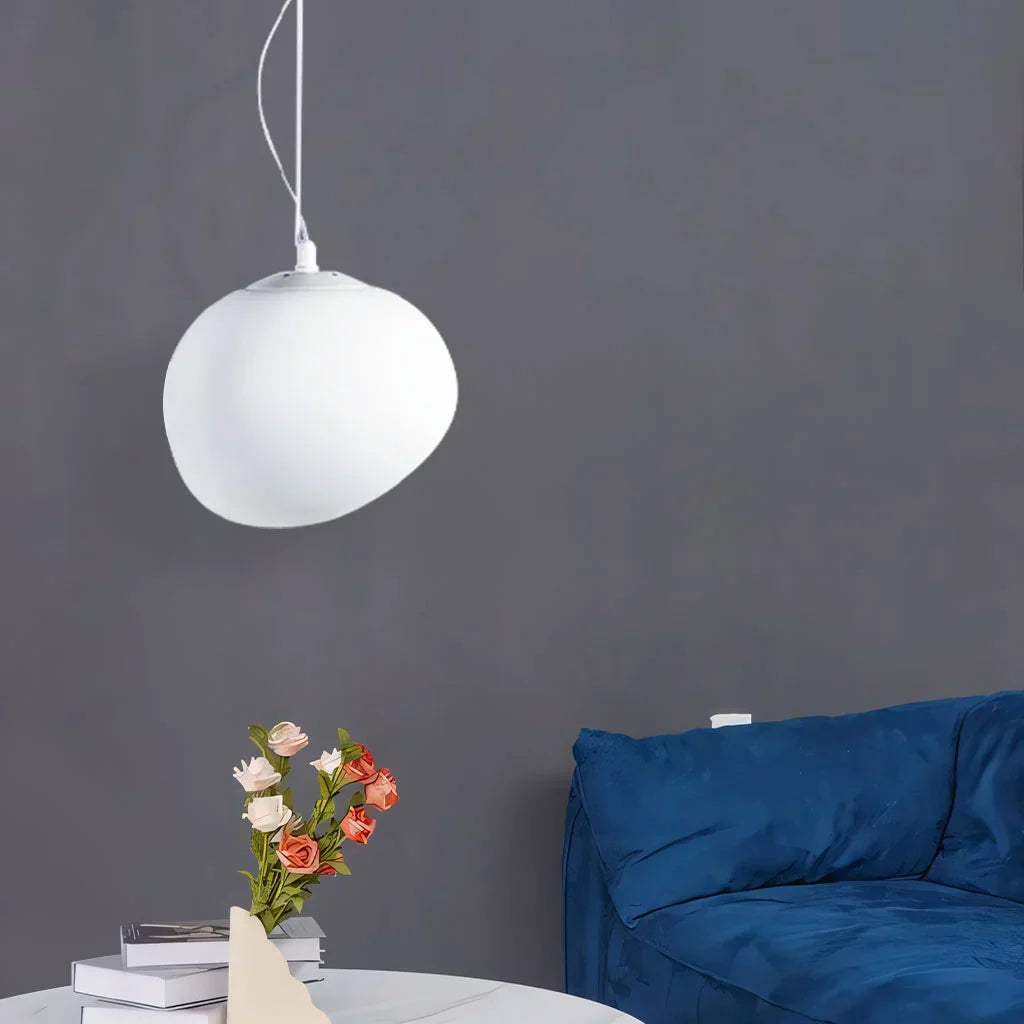 Lampa Wisząca Skandynawska z Kulistym Matowym Kloszem - 11