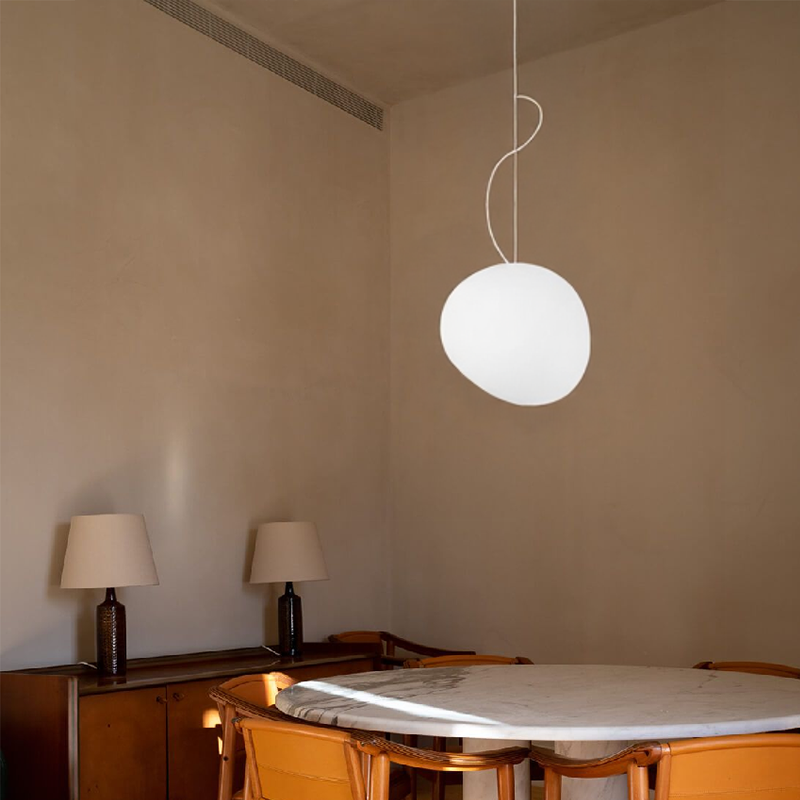 Lampa Wisząca Skandynawska z Kulistym Matowym Kloszem - 12