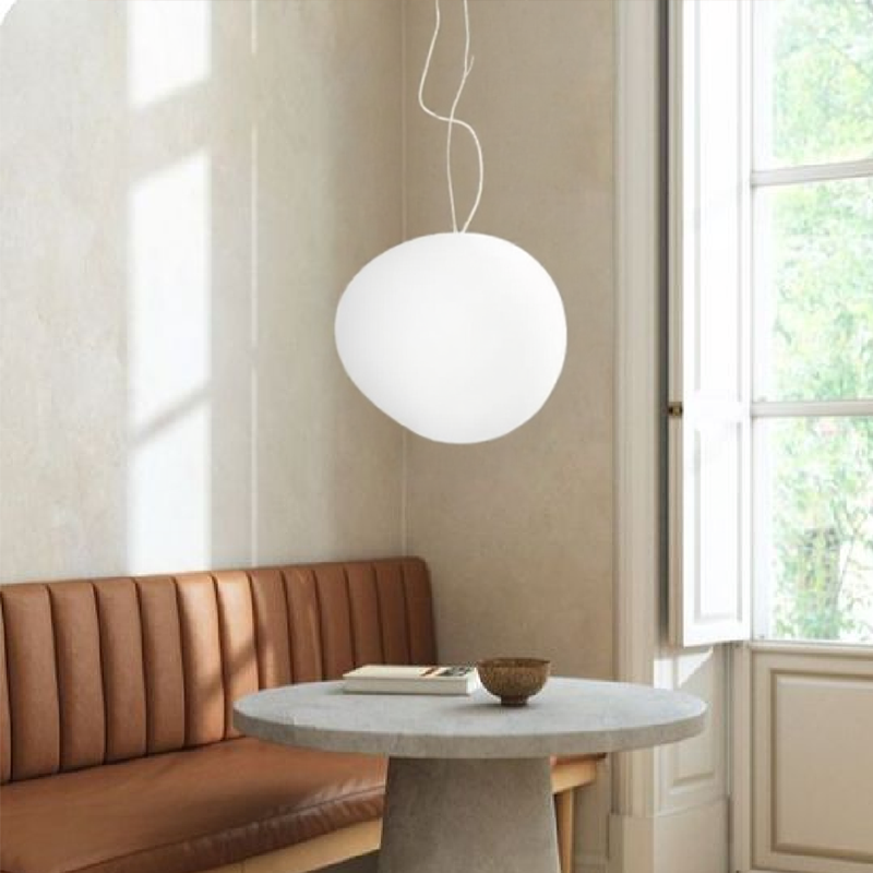 Lampa Wisząca Skandynawska z Kulistym Matowym Kloszem - 14