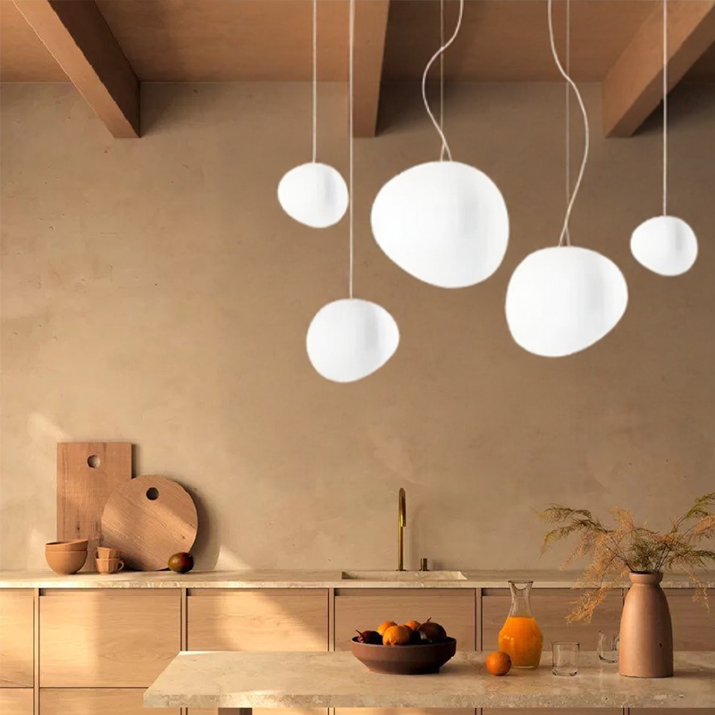 Lampa Wisząca Skandynawska z Kulistym Matowym Kloszem - 16