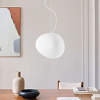 Lampa Wisząca Skandynawska z Kulistym Matowym Kloszem - Biały