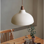 Lampa Wisząca Skandynawska Minimalistyczna z Drewnianym Detalem - 4