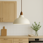 Lampa Wisząca Skandynawska Minimalistyczna z Drewnianym Detalem - 5