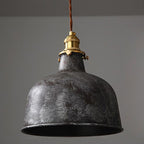 Lampa Wisząca Industrialna Vintage z Metalowym Kloszem - Szary/Biały