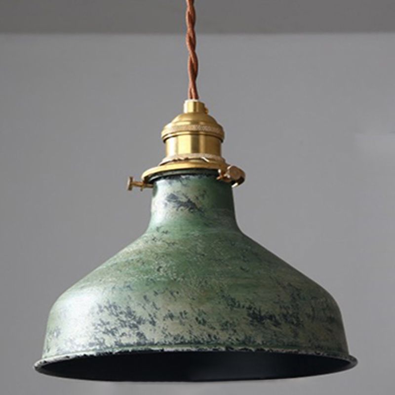 Lampa Wisząca Industrialna Vintage z Metalowym Kloszem - Zielony