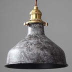 Lampa Wisząca Industrialna Vintage z Metalowym Kloszem - Szary/Biały