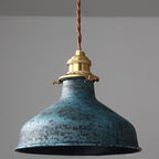 Lampa Wisząca Industrialna Vintage z Metalowym Kloszem - Niebieski