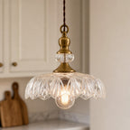 Lampa Wisząca Vintage ze Szklanym Kloszem w Kwiaty - 11