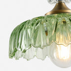 Lampa Wisząca Vintage ze Szklanym Kloszem w Kwiaty - 16