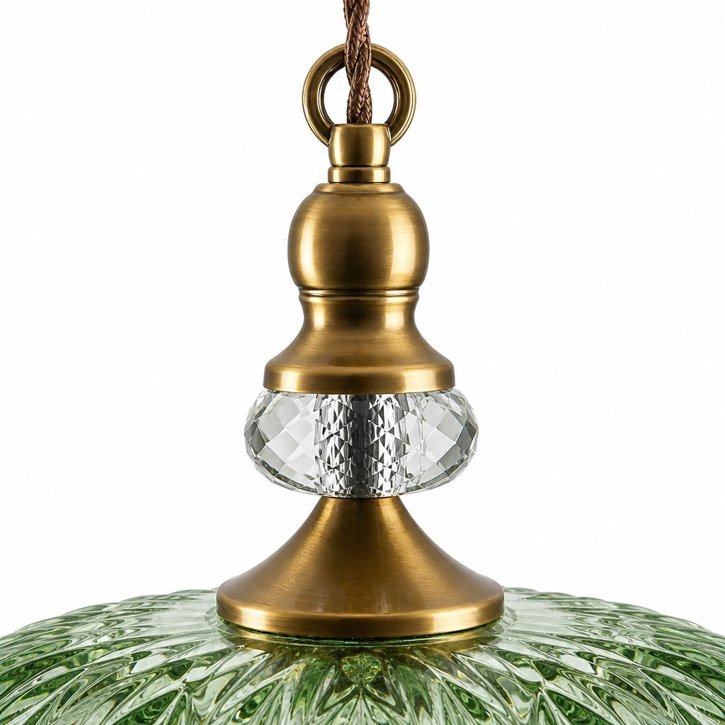 Lampa Wisząca Vintage ze Szklanym Kloszem w Kwiaty - 18