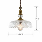 Lampa Wisząca Vintage ze Szklanym Kloszem w Kwiaty - 19