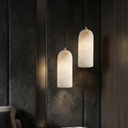 Lampa Wisząca z Marmuru z Miedzianym Wykończeniem - 6