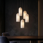 Lampa Wisząca z Marmuru z Miedzianym Wykończeniem - 7