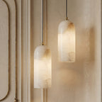 Lampa Wisząca z Marmuru z Miedzianym Wykończeniem - 3