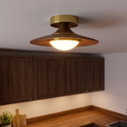 Lampa Sufitowa Kuchenna Drewniana z Ciepłym Ściemnianiem Triac