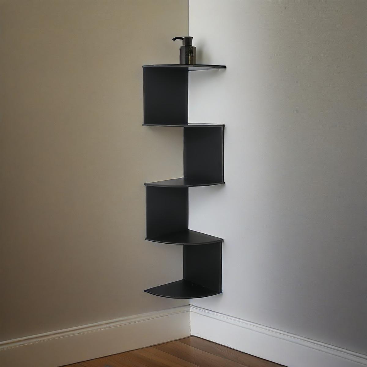 Półka Narożna Ścienna z 5 Poziomami i Zygzakowym Wzorem - 9