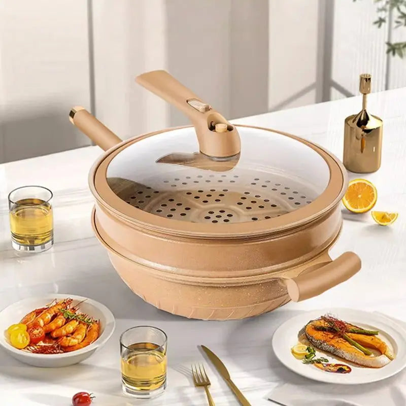 Wok z Powłoką Nieprzywierającą do Płyt Indukcyjnych i Gazowych - 3