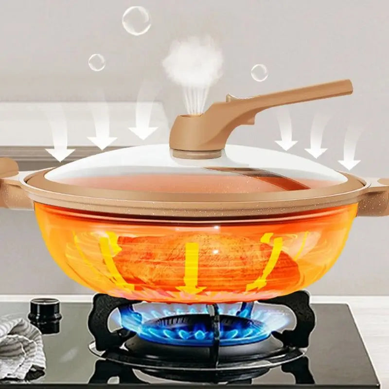 Wok z Powłoką Nieprzywierającą do Płyt Indukcyjnych i Gazowych - 6