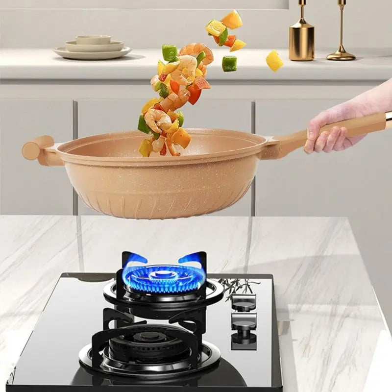 Wok z Powłoką Nieprzywierającą do Płyt Indukcyjnych i Gazowych - 5