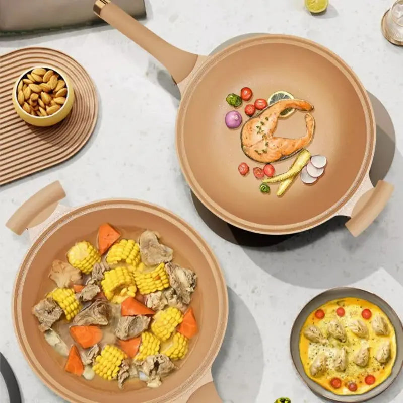 Wok z Powłoką Nieprzywierającą do Płyt Indukcyjnych i Gazowych - 4