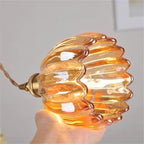 Lampa Wisząca Retro ze Szklanym Kloszem w Kształcie Tulipana - 6